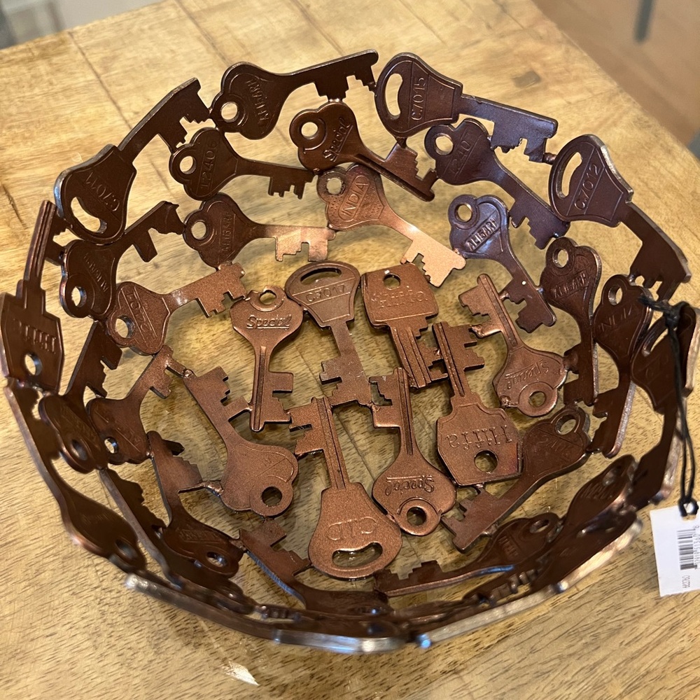 Decorative Key Bowl in Copper Finish